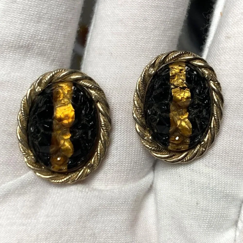 Vintage Mens Cufflinks Tie Clips Lot Gold Silver Tone Mixed Designs Mid Century